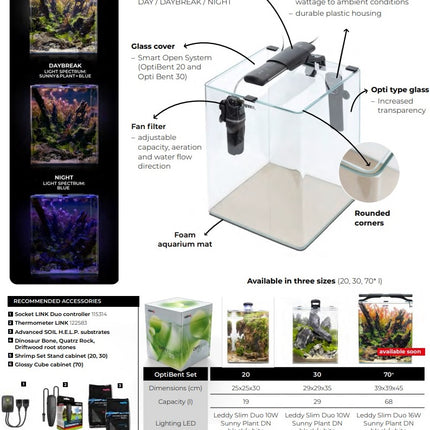 Aquael OptiBent 70 Aquarium Set