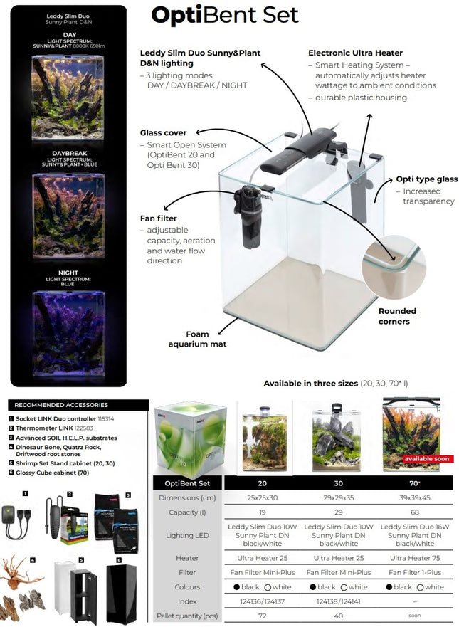 Aquael OptiBent 70 Aquarium Set