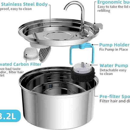 Stainless Steel Pet Water Fountain