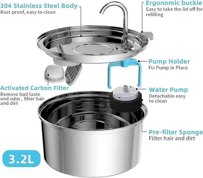 Stainless Steel Pet Water Fountain