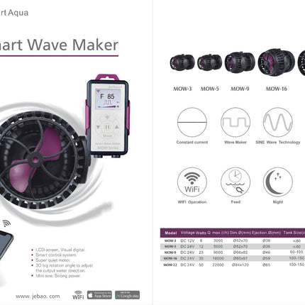 Jebao MOW Series Smart Wave Pump with WiFi LCD Display Controller
