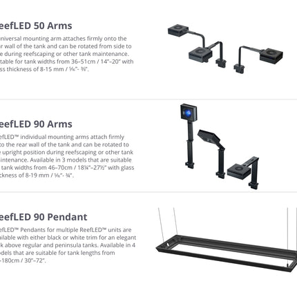 Red Sea ReefLED Mounting Options
